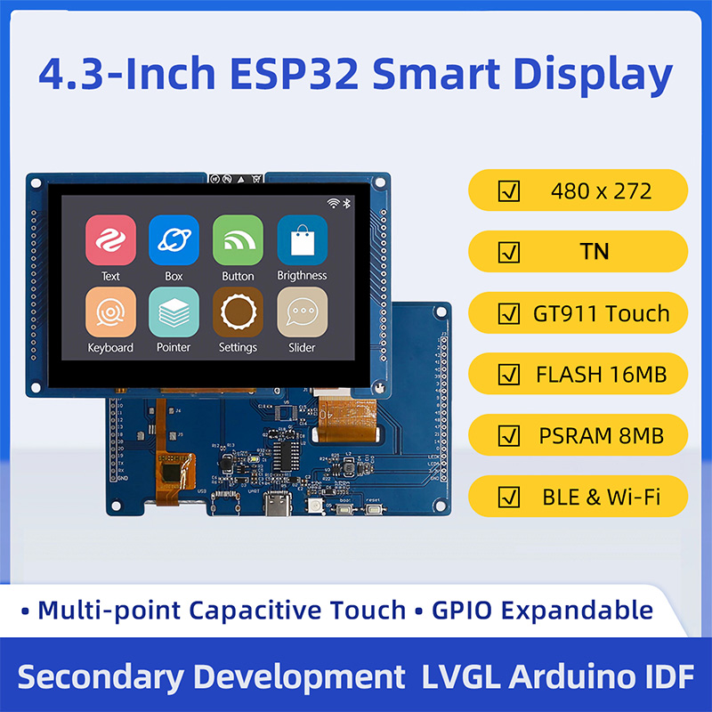 Esp32 P4 - ESP32 S3 4.3인치 480*272 정전식 터치